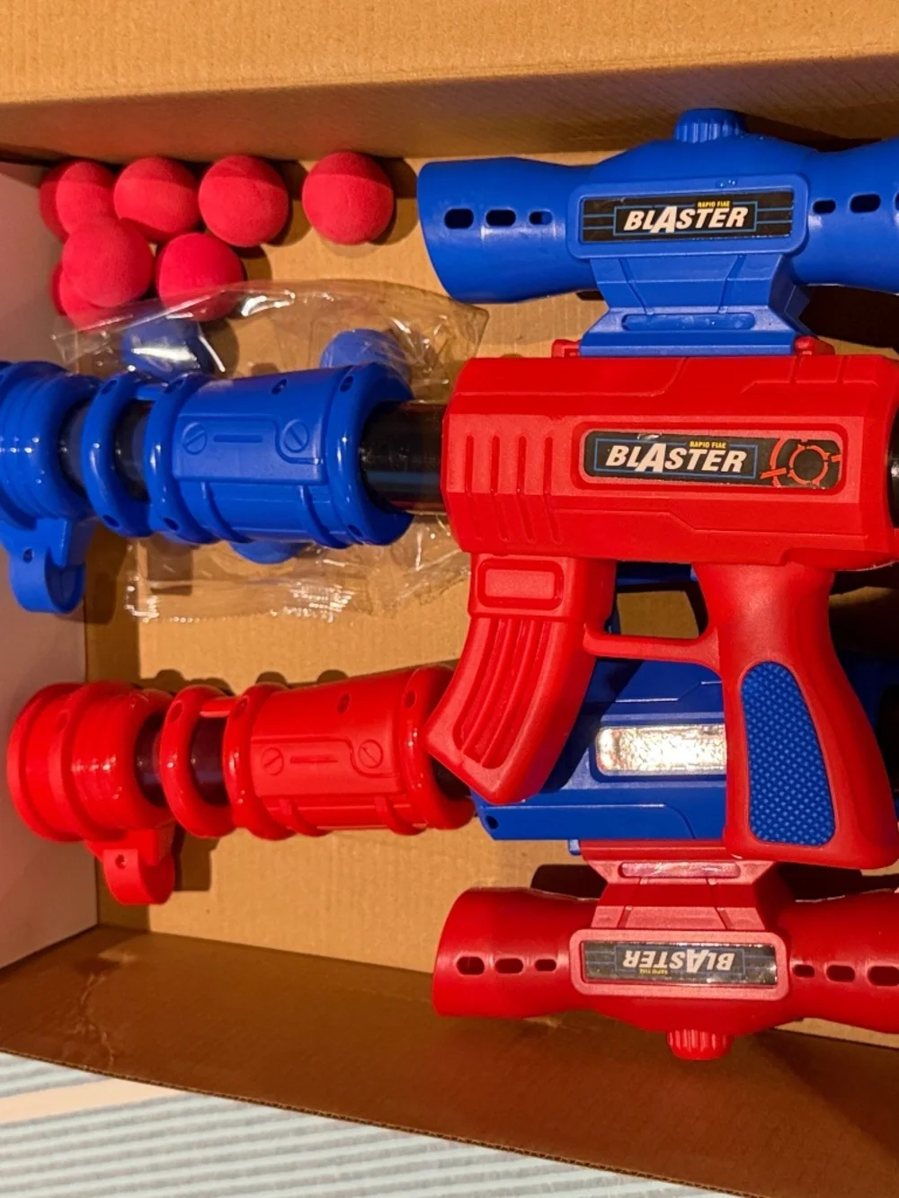 2 Kids Shooting Game Set 2 Popper Pump Air Guns Targets Foam Balls